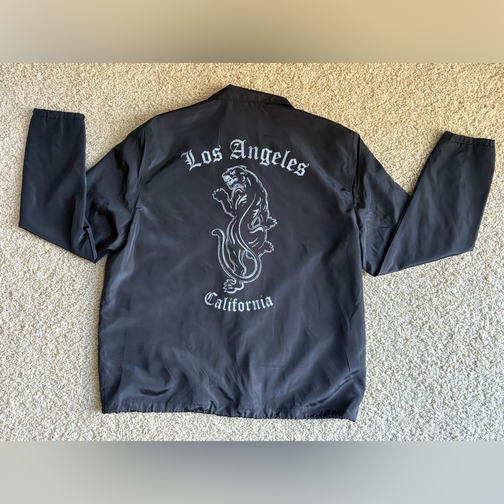 Adam Levine XL Black Coach Jacket Los Angeles Cobra‎ Graphic Streetwear Like New